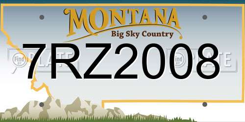 7RZ2008 Montana License Plate