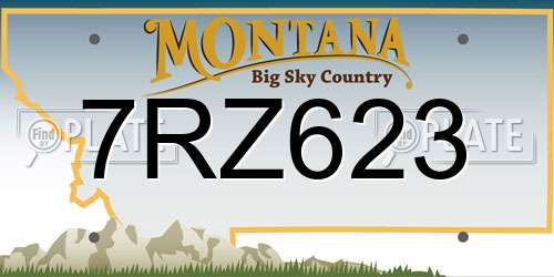 7RZ623 Montana License Plate
