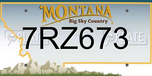 7RZ673 Montana License Plate