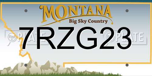 7RZG23 Montana License Plate