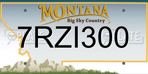 7RZI300 Montana License Plate