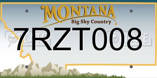 7RZT008 Montana License Plate