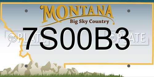 7S00B3 Montana License Plate