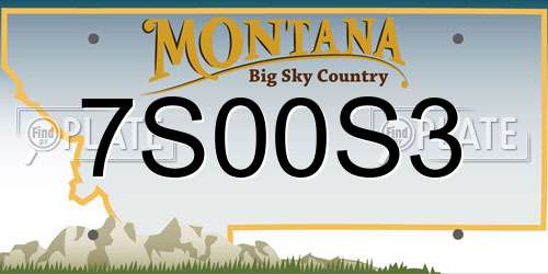 7S00S3 Montana License Plate