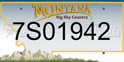 7S01942 Montana License Plate