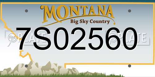 7S02560 Montana License Plate
