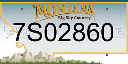 7S02860 Montana License Plate