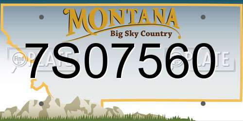 7S07560 Montana License Plate