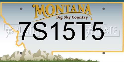 7S15T5 Montana License Plate