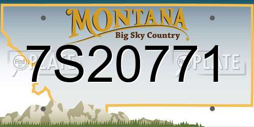 7S20771 Montana License Plate