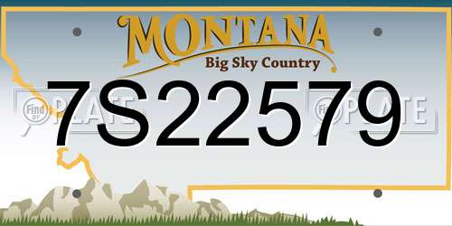 7S22579 Montana License Plate