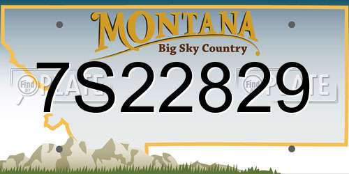 7S22829 Montana License Plate