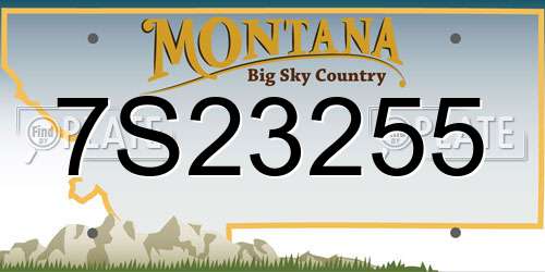 7S23255 Montana License Plate