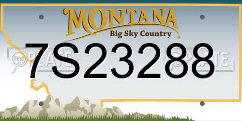7S23288 Montana License Plate