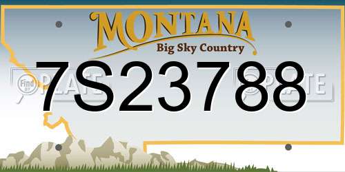 7S23788 Montana License Plate