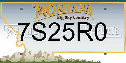 7S25R0 Montana License Plate