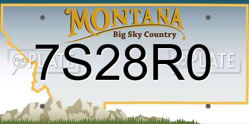 7S28R0 Montana License Plate