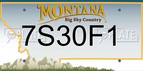 7S30F1 Montana License Plate