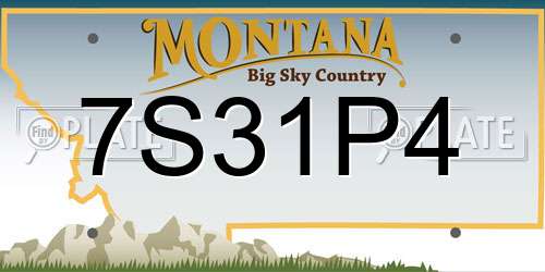 7S31P4 Montana License Plate