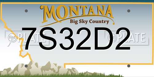 7S32D2 Montana License Plate