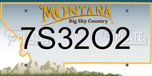 7S32O2 Montana License Plate