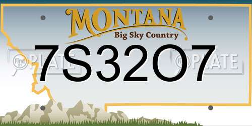 7S32O7 Montana License Plate