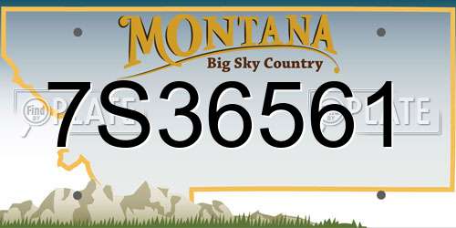 7S36561 Montana License Plate