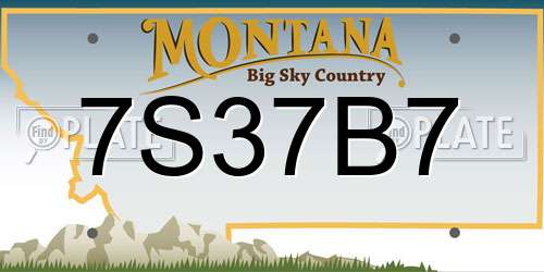 7S37B7 Montana License Plate