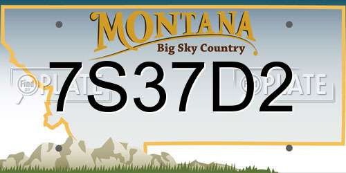 7S37D2 Montana License Plate