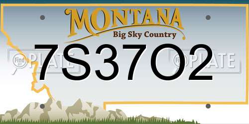 7S37O2 Montana License Plate