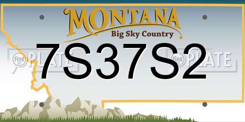 7S37S2 Montana License Plate