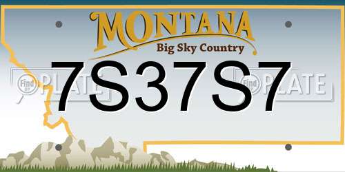 7S37S7 Montana License Plate
