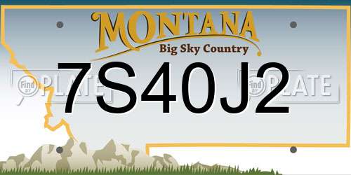 7S40J2 Montana License Plate