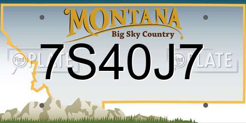 7S40J7 Montana License Plate