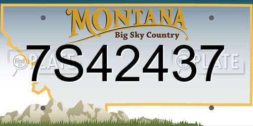 7S42437 Montana License Plate