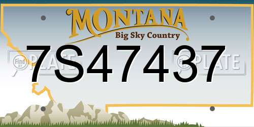 7S47437 Montana License Plate