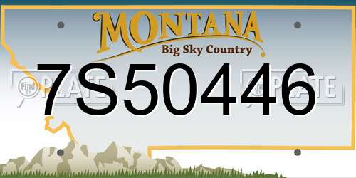 7S50446 Montana License Plate