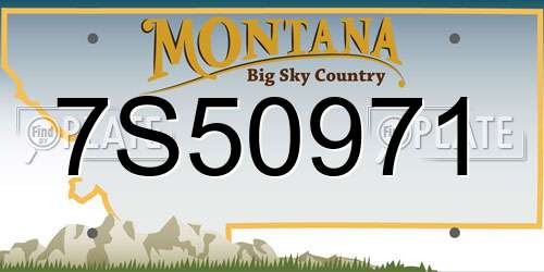 7S50971 Montana License Plate