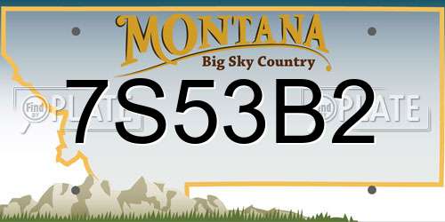 7S53B2 Montana License Plate