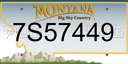 7S57449 Montana License Plate