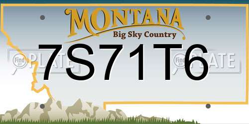 7S71T6 Montana License Plate