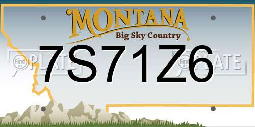 7S71Z6 Montana License Plate