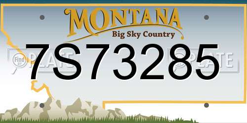 7S73285 Montana License Plate