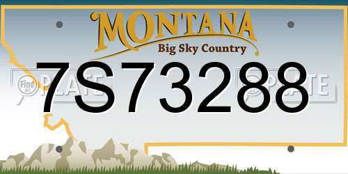 7S73288 Montana License Plate