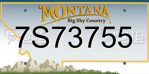 7S73755 Montana License Plate