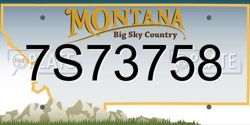 7S73758 Montana License Plate