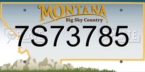 7S73785 Montana License Plate