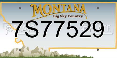7S77529 Montana License Plate