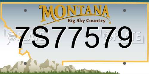 7S77579 Montana License Plate