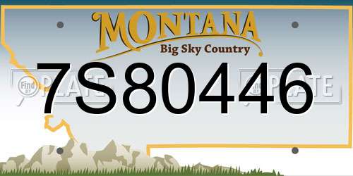7S80446 Montana License Plate